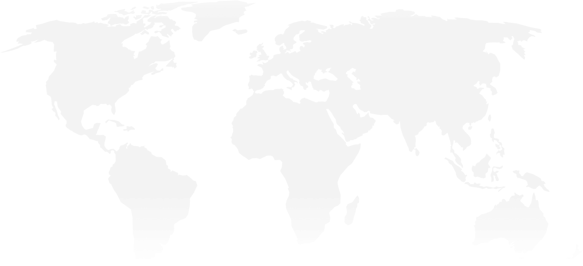 Carte du monde en gris clair sur fond blanc