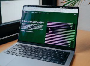 Computer displaying the ChatGPT home page