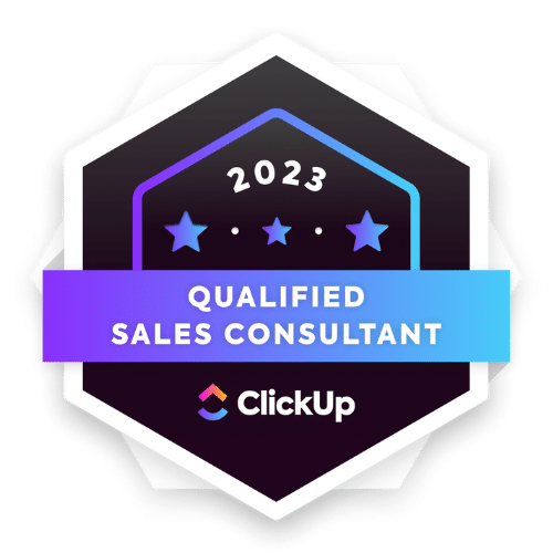 ClickUp badge - Qualified Sales Consultant